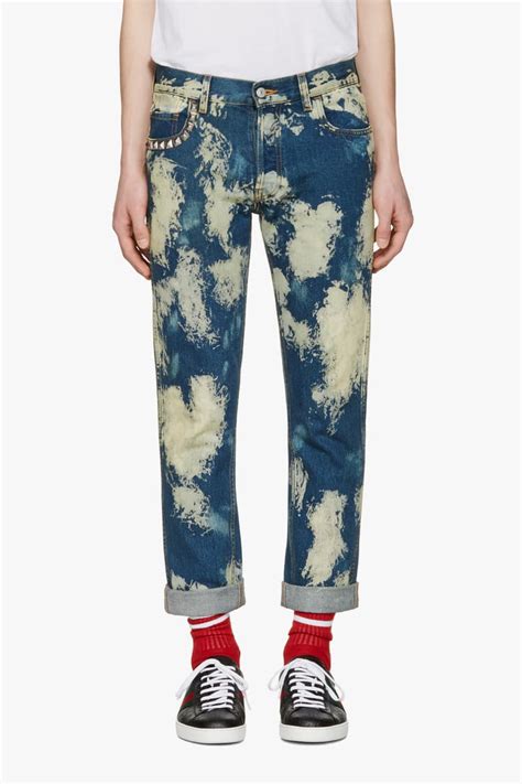 gucci bleached denim and punk inspired|Gucci Bleached Denim Punk Pants .